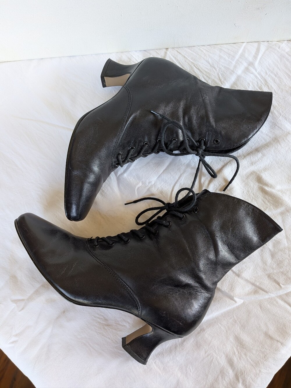 Witchy Gothic Magic Nine west Leather victorian short boots Kitten Heel